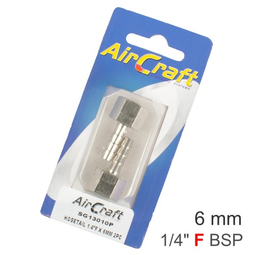 HOSETAIL 1/4"F X 6MM 2PC PACK