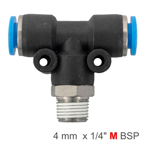 PU HOSE FITTING TEE 4MM-1/4 M