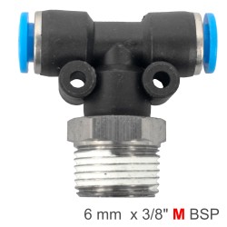 PU HOSE FITTING TEE 6MM-3/8 M PU HOSE FITTING TEE 6MM-3/8 M