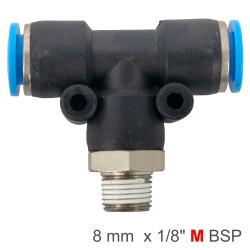 PU HOSE FITTING TEE 8MM-1/8 M PU HOSE FITTING TEE 8MM-1/8 M