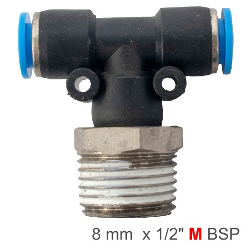 PU HOSE FITTING TEE 8MM-1/2 M