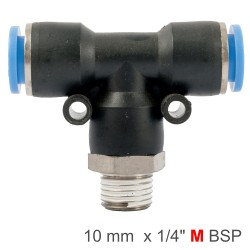 PU HOSE FITTING TEE 10MM-1/4 M PU HOSE FITTING TEE 10MM-1/4 M