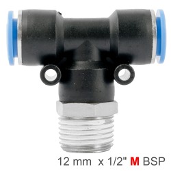 PU HOSE FITTING TEE 12MM-1/2 M PU HOSE FITTING TEE 12MM-1/2 M