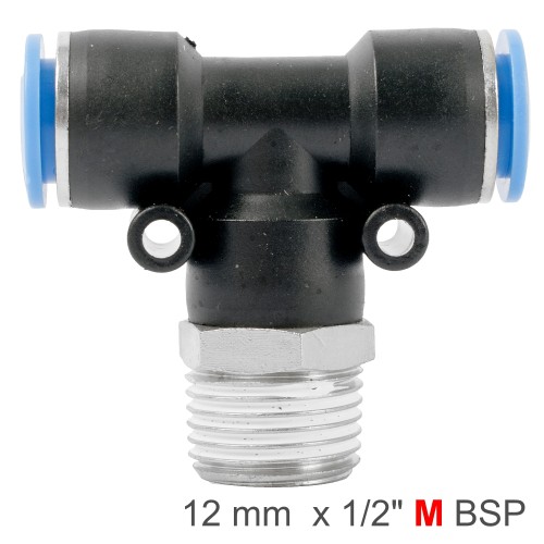 PU HOSE FITTING TEE 12MM-1/2 M
