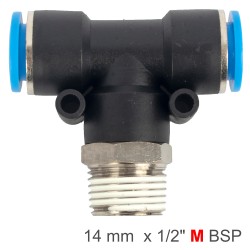 PU HOSE FITTING TEE 14MM-1/2 M PU HOSE FITTING TEE 14MM-1/2 M