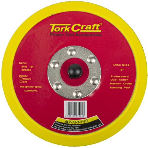 DA SANDER PAD HOOK AND LOOP 5 16 - 24UNF MED SOFT 125MM 5'