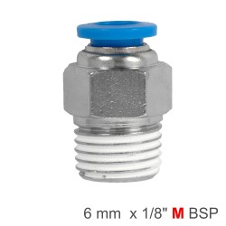 PU HOSE FITTING STRAIGHT STUD 6MM-1/8 M PU HOSE FITTING STRAIGHT STUD 6MM-1/8 M
