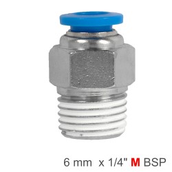 PU HOSE FITTING STRAIGHT STUD 6MM-1/4 M PU HOSE FITTING STRAIGHT STUD 6MM-1/4 M