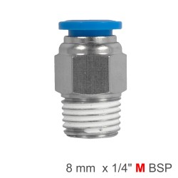 PU HOSE FITTING STRAIGHT STUD 8MM-1/4 M PU HOSE FITTING STRAIGHT STUD 8MM-1/4 M