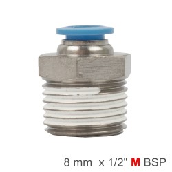 PU HOSE FITTING STRAIGHT STUD 8MM-1/2 M PU HOSE FITTING STRAIGHT STUD 8MM-1/2 M