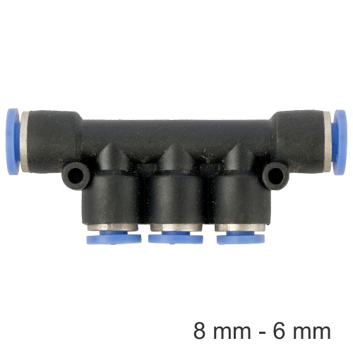 PU HOSE FITTING MANIFOLD 8MM-6MM