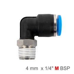 ELBOW 4MM-1/4 M PU HOSE FITTING ELBOW 4MM-1/4 M PU HOSE FITTING