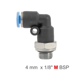 ELBOW W/O-RING 4MM-1/8 M PU HOSE FITTING ELBOW W/O-RING 4MM-1/8 M PU HOSE FITTING