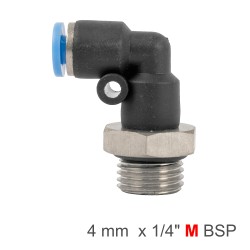 ELBOW W/O-RING 4MM-1/4 M PU HOSE FITTING ELBOW W/O-RING 4MM-1/4 M PU HOSE FITTING