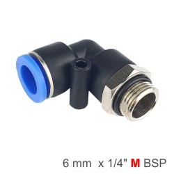 ELBOW W/O-RING 6MM-1/4 M PU HOSE FITTING ELBOW W/O-RING 6MM-1/4 M PU HOSE FITTING