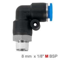 ELBOW 8MM-1/8 M PU HOSE FITTING ELBOW 8MM-1/8 M PU HOSE FITTING