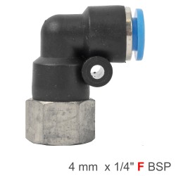 PU HOSE FITTING ELBOW 4MM-1/4 F PU HOSE FITTING ELBOW 4MM-1/4 F
