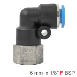 PU HOSE FITTING ELBOW 6MM-1/8 F PU HOSE FITTING ELBOW 6MM-1/8 F