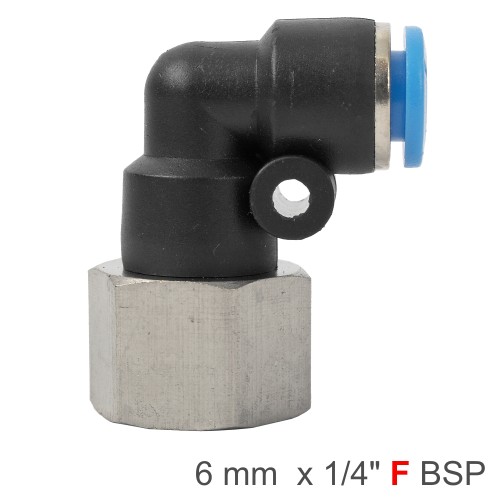 PU HOSE FITTING ELBOW 6MM-1/4 F