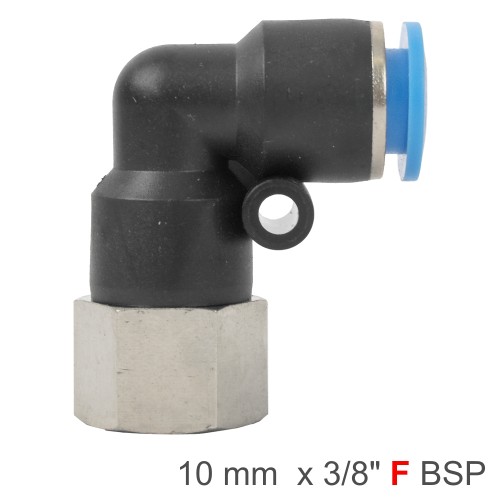 PU HOSE FITTING ELBOW 10MM-3/8 F