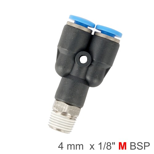 PU HOSE FITTING Y JOINT 4MM-1/8 M