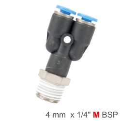 PU HOSE FITTING Y JOINT 4MM-1/4 M