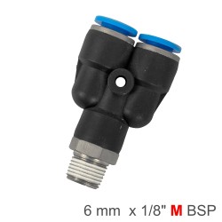 PU HOSE FITTING Y JOINT 6MM-1/8 M