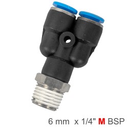 PU HOSE FITTING Y JOINT 6MM-1/4 M