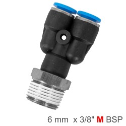 PU HOSE FITTING Y JOINT 6MM-3/8 M