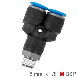 PU HOSE FITTING Y JOINT 8MM-1/8 M