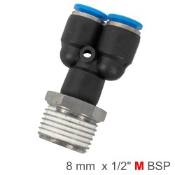 PU HOSE FITTING Y JOINT 8MM-1/2 M