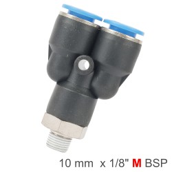 PU HOSE FITTING Y JOINT 10MM-1/8 M