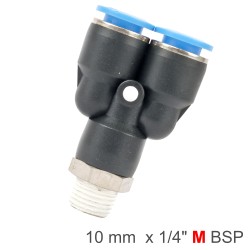 PU HOSE FITTING Y JOINT 10MM-1/4 M