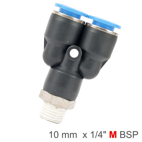 PU HOSE FITTING Y JOINT 10MM-1/4 M