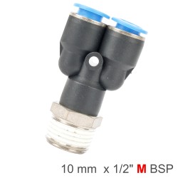 PU HOSE FITTING Y JOINT 10MM-1/2 M