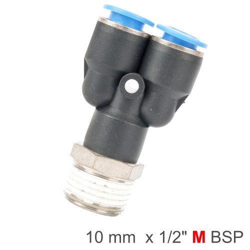 PU HOSE FITTING Y JOINT 10MM-1/2 M