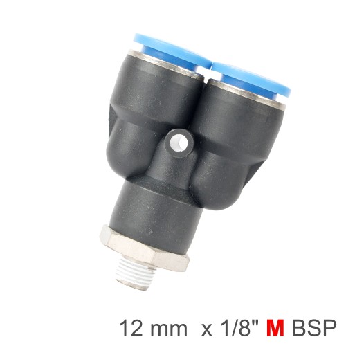 PU HOSE FITTING Y JOINT 12MM-1/8 M