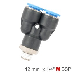 PU HOSE FITTING Y JOINT 12MM-1/4 M