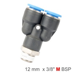 PU HOSE FITTING Y JOINT 12MM-3/8 M
