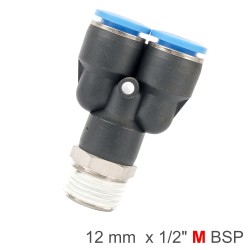 PU HOSE FITTING Y JOINT 12MM-1/2 M