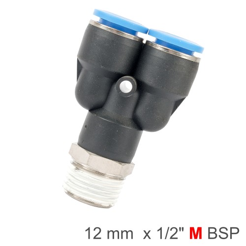 PU HOSE FITTING Y JOINT 12MM-1/2 M