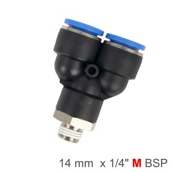 PU HOSE FITTING Y JOINT 14MM-1/4 M