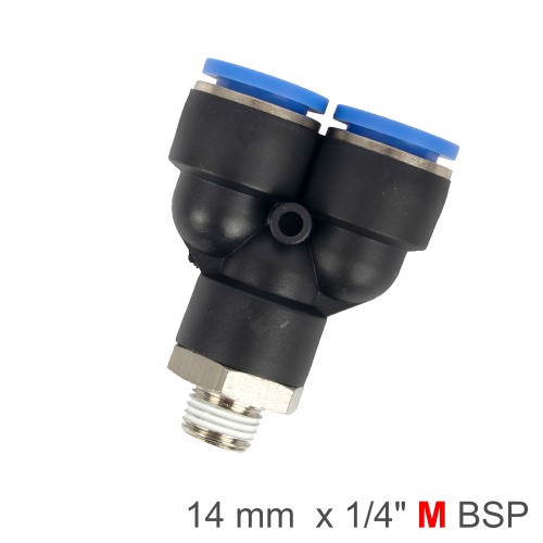 PU HOSE FITTING Y JOINT 14MM-1/4 M