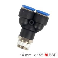 PU HOSE FITTING Y JOINT 14MM-1/2 M