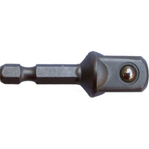 SOCKET ADAPTOR 1/2"M SQ X 50MM 1/4"M HEX SHANK CARDED