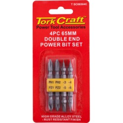 4PC 65MM DOUBLE END BIT SET PZ/PH/SL 4PC 65MM DOUBLE END BIT SET PZ/PH/SL