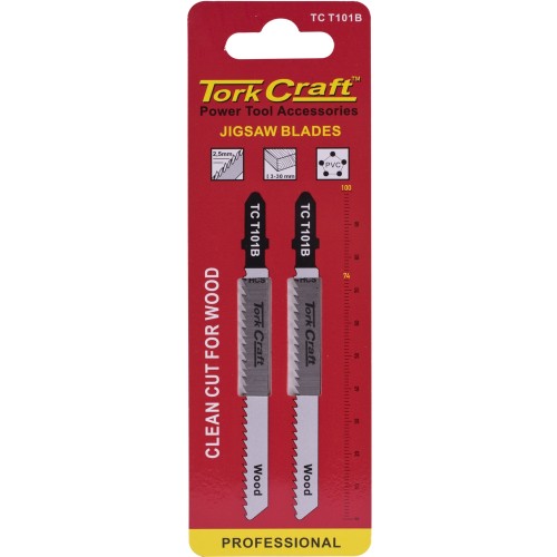 T-SHANK JIGSAW BLADE FOR WOOD 2.5MM 10TPI 100MM 2PC