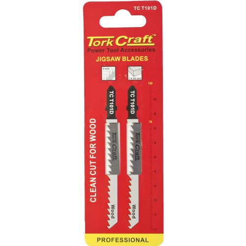 T-SHANK JIGSAW BLADE FOR WOOD 4MM 6TPI 100MM 2PC