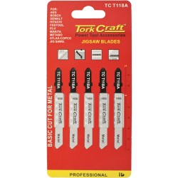 T-SHANK JIGSAW BLADE FOR METAL 1.2MM 21TPI 75MM 5PC T-SHANK JIGSAW BLADE FOR METAL 1.2MM 21TPI 75MM 5PC