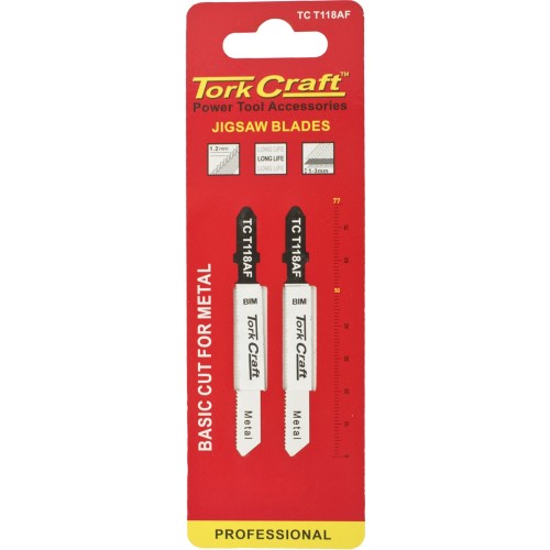 T-SHANK JIGSAW BLADE FOR METAL 1.2MM 21TPI 75MM 2PC